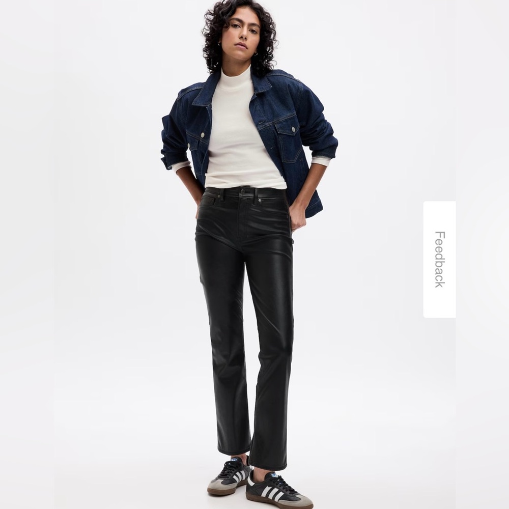 Gap faux leather high rise slim pants